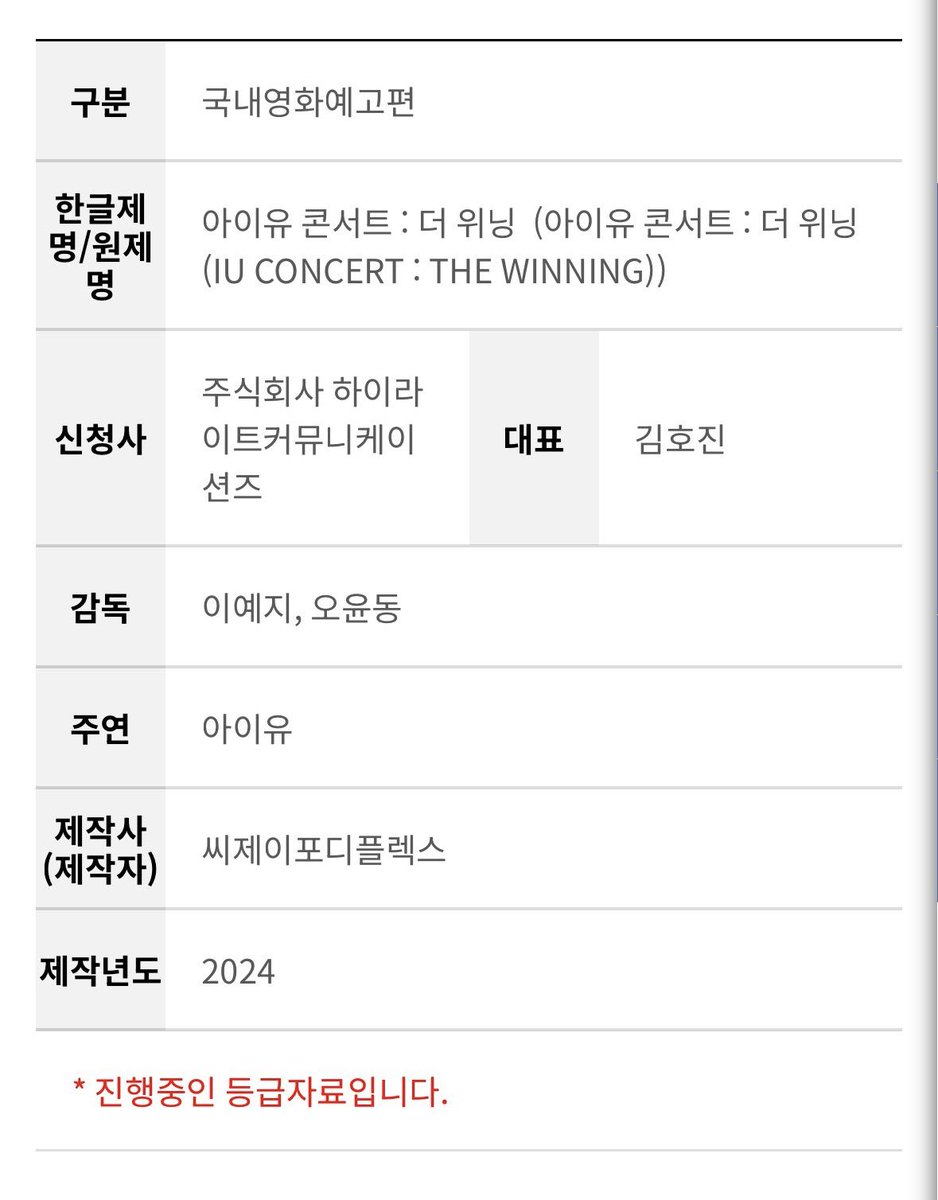 iuedelweiss's tweet photo. ‘아이유 콘서트 : 더 골든 아워’, ‘아이유 콘서트 : 더 위닝’ 재개봉 예고편 및 포스터 영상물등급위원회 심의 접수

The trailers and posters for the re-release of “IU CONCERT : The Golden Hour” and “IU CONCERT : THE WINNING” have been submitted to the Korea Media Rating Board for review.

새로운 예고편과 포스터가 더 있나 보네요
Looks like there are new trailers and posters we haven’t seen yet.

#아이유 #IU