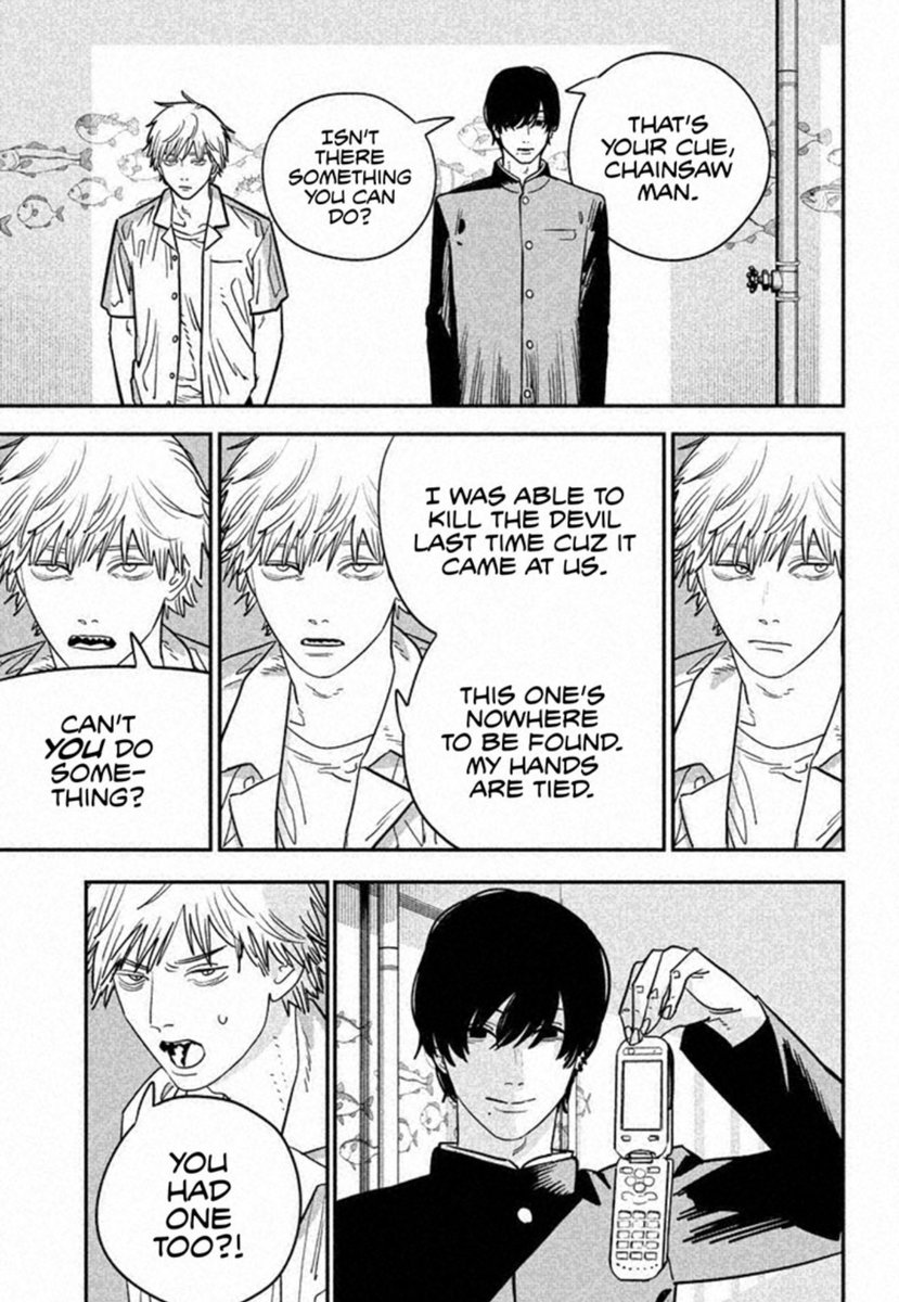 AwestruckVox's tweet photo. This is also why the Aquarium Arc is a huge highlight of Part 2 - it’s the only time both of them are together and sober. 

Denji had no reason to be CSM because he knew Asa hated him. Lil D repressed Yoru.

When they’re sober, Denji and Asa are good for each other. They heal. https://t.co/oNJSZEduGx