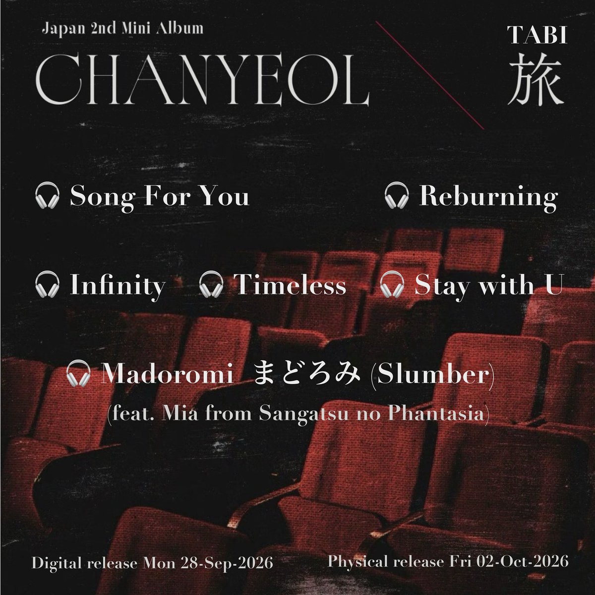 Tayhaanee's tweet photo. Maybe I’m reading too deep but (bear with me) ‘Tabi’ roughy translates to travel &amp; the song titles DO seem to reflect that theme too; I see a connection but it’s all just speculation after all!

#CHANYEOL #찬열 #チャンヨル
#EXO #엑소 
#SongForYou #CHANYEOL_SongForYou
#旅 #TABI https://t.co/KTpM3Xjce5