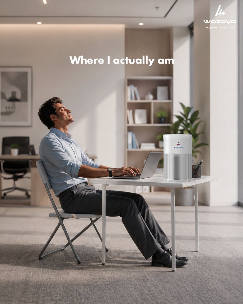 wozoyoindia's tweet photo. Fresh air has a way of changing how work feels. Bring that feeling indoors with the Wozoyo Pure Air PA1.
#Wozoyo #LiveTheWozoyoLife #TechChaosToCalm #AirPurifier #TheWiseOne. https://t.co/oKbv0o1njS