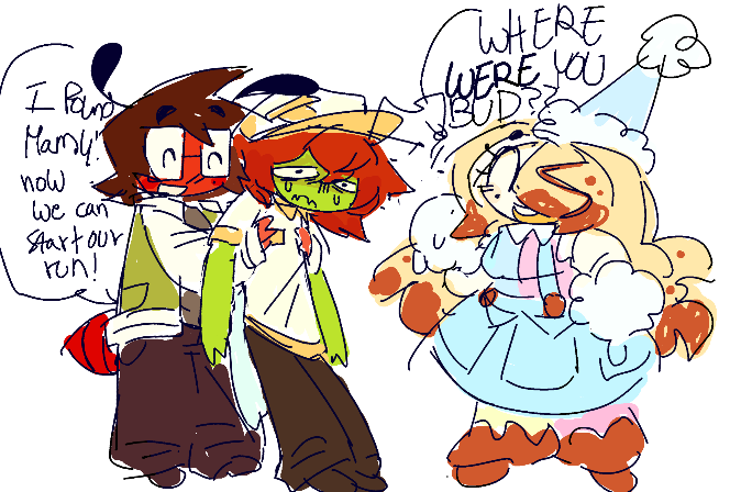 sugarn_spi2e's tweet photo. my interp of the starter trio is mostly basedof my friends https://t.co/I8ZC8H6DFc