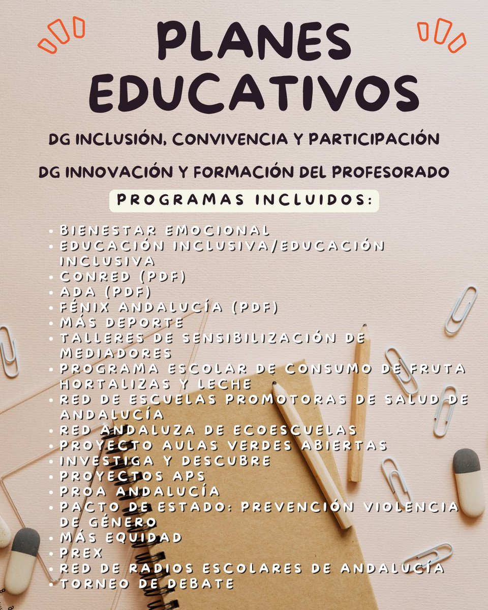 DGICyP's tweet photo. 📢Publicada Resolución por la que se articula la integración y unificación de los Programas Educativos gestionados por @DGICyP  y @DG_IFP, se establece el procedimiento de participación, su organización y funcionamiento para el curso 2026-2027
🔗https://t.co/90n7pxM2Jm
@EducaAnd https://t.co/af4OaNrvjD