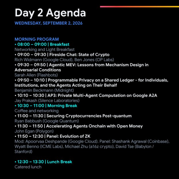 Cardanians_io's tweet photo. Midnight will be presenting today at the Google Web3 AI Summit 2026. 🕛

The topic is Programmable Privacy on a Shared Ledger - for individual, institutions and agents.

Charles Hoskinson is also attending the event. https://t.co/b1MFYnxuJm