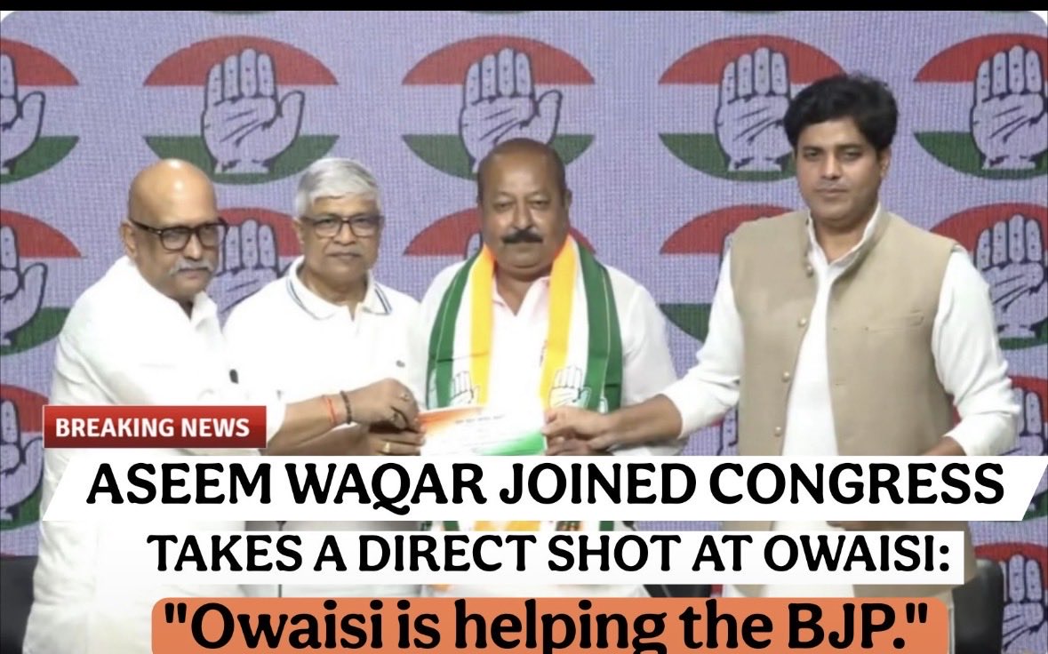 Sarcaztick's tweet photo. If Owaisi was helping the BJP, then why did Asim Waqar stay with AIMIM for so long? By that logic, was he helping the BJP too? https://t.co/juv9K9mvaw