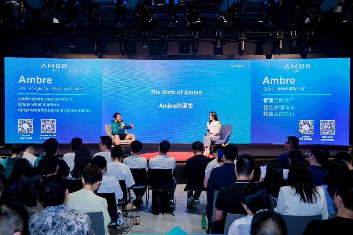 ambr_io's tweet photo. Big thanks to everyone who joined the AMBR launch and signed up to try Ambre and Mia.

Shoutout to @MichaelWuAmber , Vicky Wang and Charlie Li for sharing the thinking behind what we’re building.

AI agents that act, not just answer.

#AMBR #AIAgents #LaunchDay #Fintech #AgenticAI #Ambre #MIA