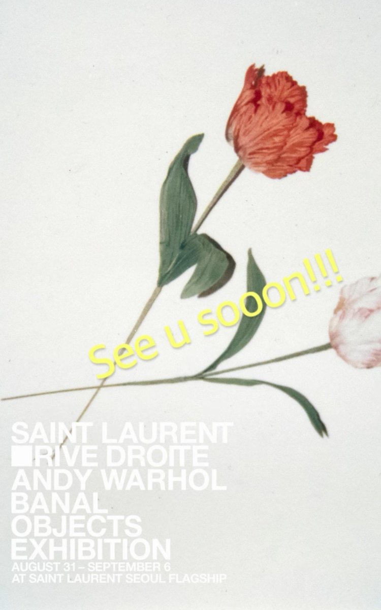 eomcoertis's tweet photo. WHATTTT?!?! MARTIN WILL APPEAR at SAINT LAURENT RIVE DROTE ANDY WARHOL BANAL OBJECTS EXHIBITION

the event is from AUGUST 31-SEPTEMBER 6 AT SAINT LAURENT SEOUL FLAGSHIP!!

Hold on.. is he going today?! https://t.co/MvpDzjSiBV
