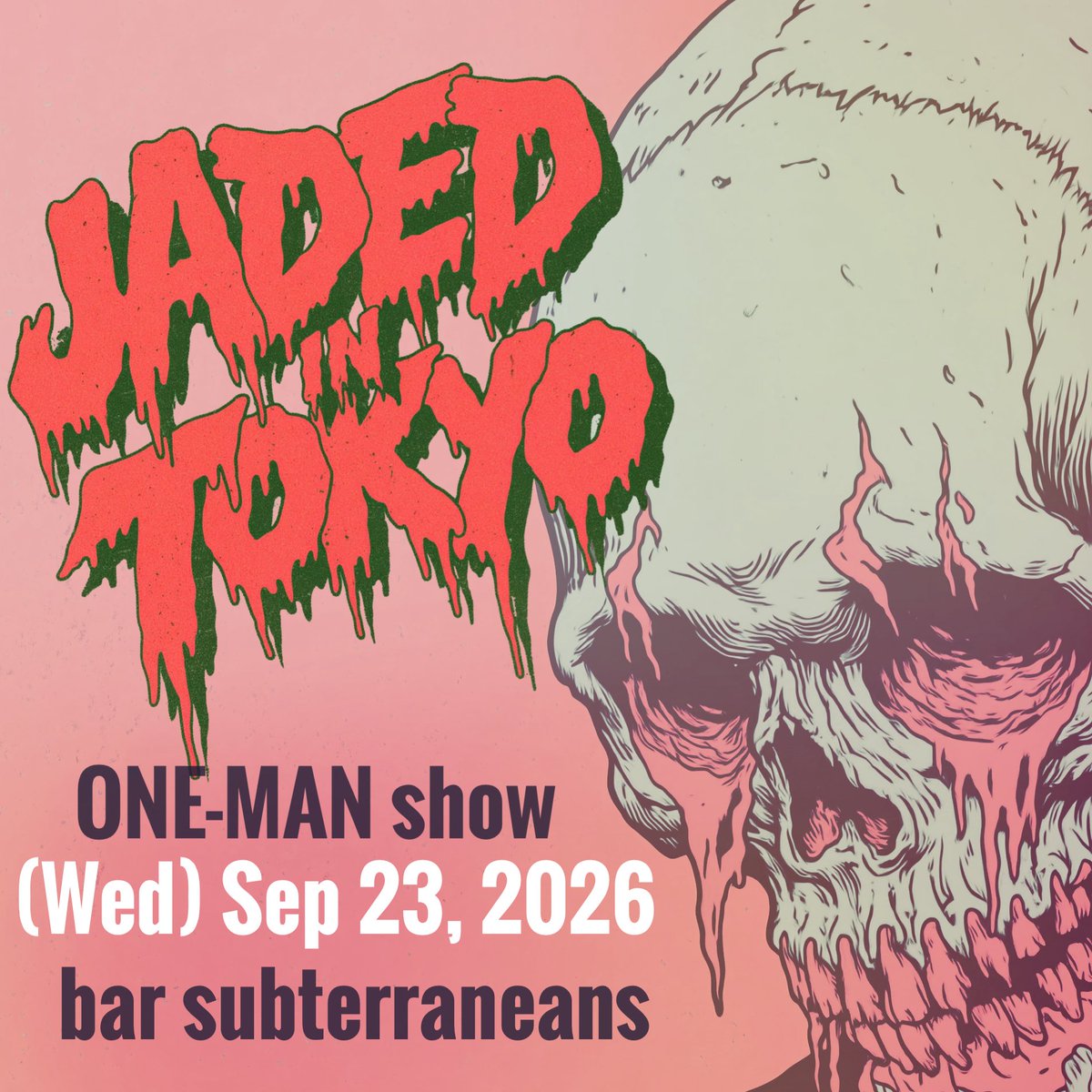 JadedInTokyo's tweet photo. 次回ライブ決定!
日定: 2016年9月23日(水)
場所: Bar Subterraneans
出演: Jaded in Tokyo
Next gig locked in.
Jaded in Tokyo — One-Man Live
Wed, Sep 23, 2026
@ Bar Subterraneans
Don’t miss it.
#jadedintokyo #live #gig #barsubterraneans #tokyolive #onemanlive https://t.co/UO6P31CoQq