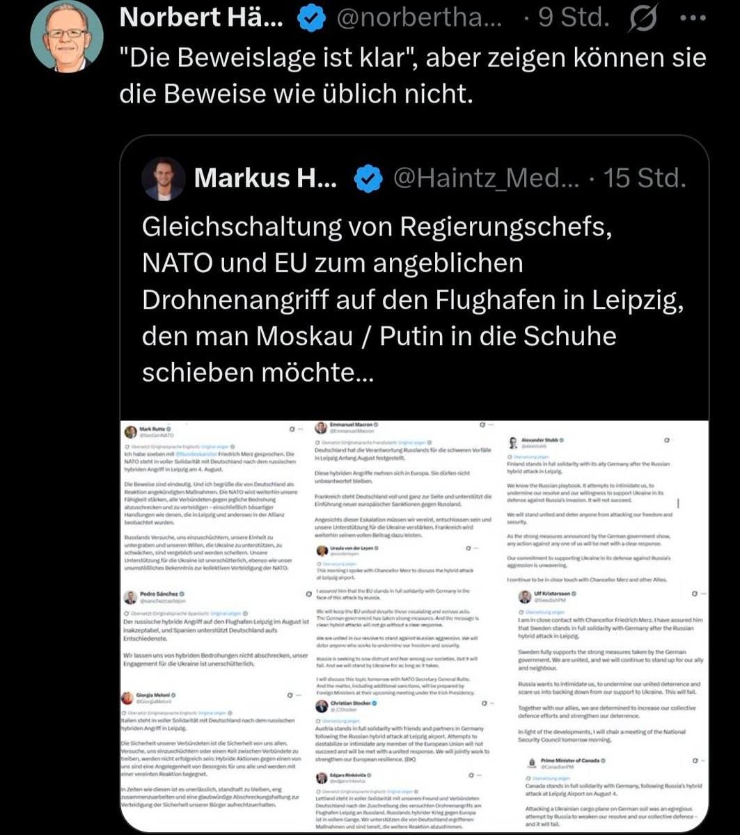 WagenWatch's tweet photo. "Nach Recherchen von NDR, WDR und SZ haben die Sicherheitsbehörden mehrere Verdächtige mit Verbindungen nach Russland im Visier."

Und nun, liebes BSW?
https://t.co/93rnqt6fbC https://t.co/r0VLItDmgk