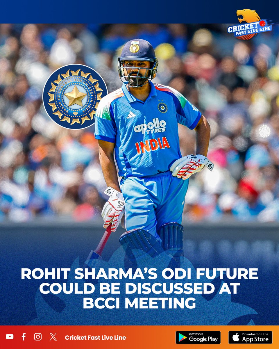 cfll_official's tweet photo. All eyes on the BCCI meeting! 🚨 Rohit Sharma’s ODI future could reportedly be part of the discussions as India begin shaping their plans for the 2027 World Cup. No final decision has been announced yet. 🇮🇳🏏

.

.

.
#RohitSharma #TeamIndia #BCCI #WorldCup2027 #CWC2027 https://t.co/Dw3mtSDQUW