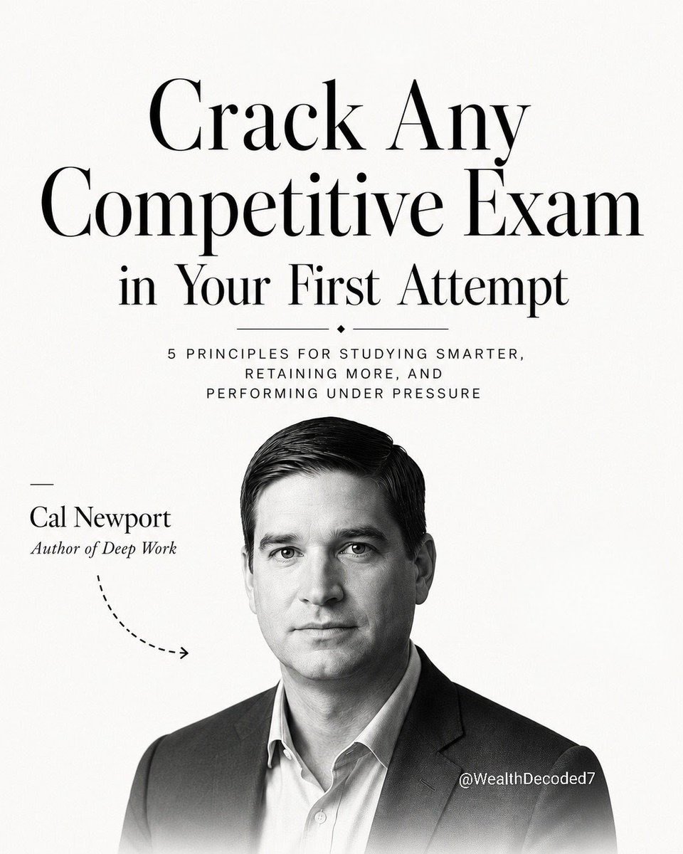 WealthDecoded7's tweet photo. Crack Any Competitive Exam in Your First Attempt:

~Thread https://t.co/xMGo9OTgbA