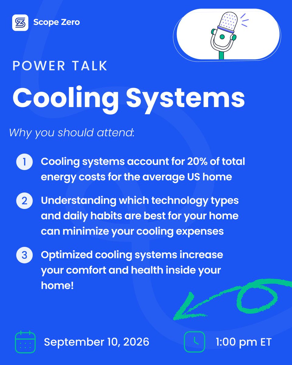 ScopeZeroCSA's tweet photo. Join us next Thursday for our September Power Talk: Cooling Systems ❄️🥶  Register here: https://t.co/fIzCEPQRTL https://t.co/OGEC6UqJkr
