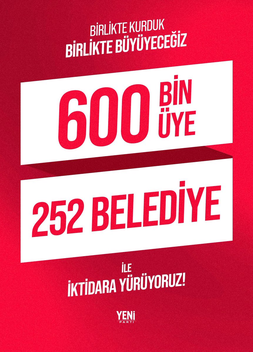 PolatSaroglu's tweet photo. Gücümüzü milletimizden, inancımızı ortak geleceğimizden alıyoruz. 

İktidar yolculuğumuzda omuz omuza yürüdüğümüz 600 bin üyemize ve 252 belediyemize yürekten teşekkür ederiz. 

Birlikte kurduk, birlikte büyüyecek, hep birlikte kazanacağız!

Üyelik için: https://t.co/yDgWGfIz1W https://t.co/iPXDiKdV80