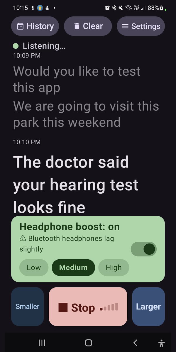 BuildWithJarvis's tweet photo. @supabase @claudeai This is the one that matters most right now: HearingFriend, live captions for people who can't hear, with a headphone boost for those who hear a little. Free, no ads, no tracking. https://t.co/UwgtMEdyzO