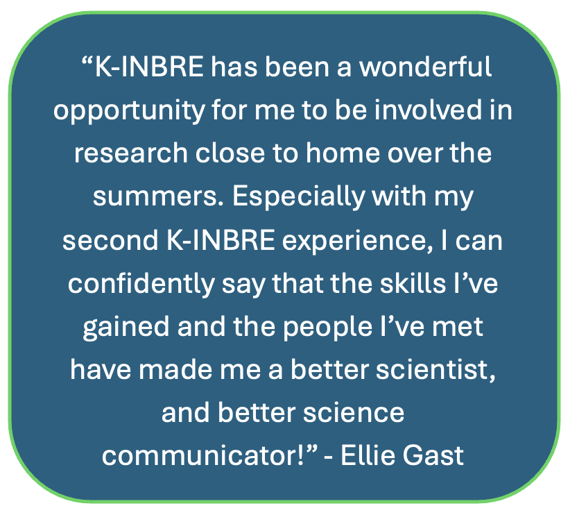 KansasINBRE's tweet photo. I thought now would be a good time to share out a couple of testimonials from 2 of K-INBRE's most recent graduates. We are so proud of the people and scientists that Alexa and Ellie have become. Thank you two for being a part of K-INBRE! #research #womeninSTEM #academia 🧪 🥼 🥰 https://t.co/rU4s1ofB1w