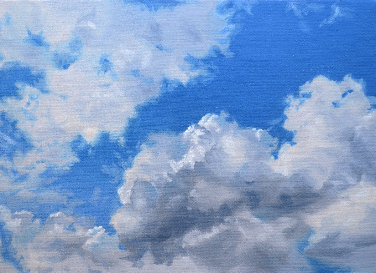 aka_nuc's tweet photo. 雲だけで色を見ようとするよりも、空の青さと比較しながら雲の色を見てあげたほうが色味や明暗が分かりやすいかも。 https://t.co/LZrOEEYQ2K