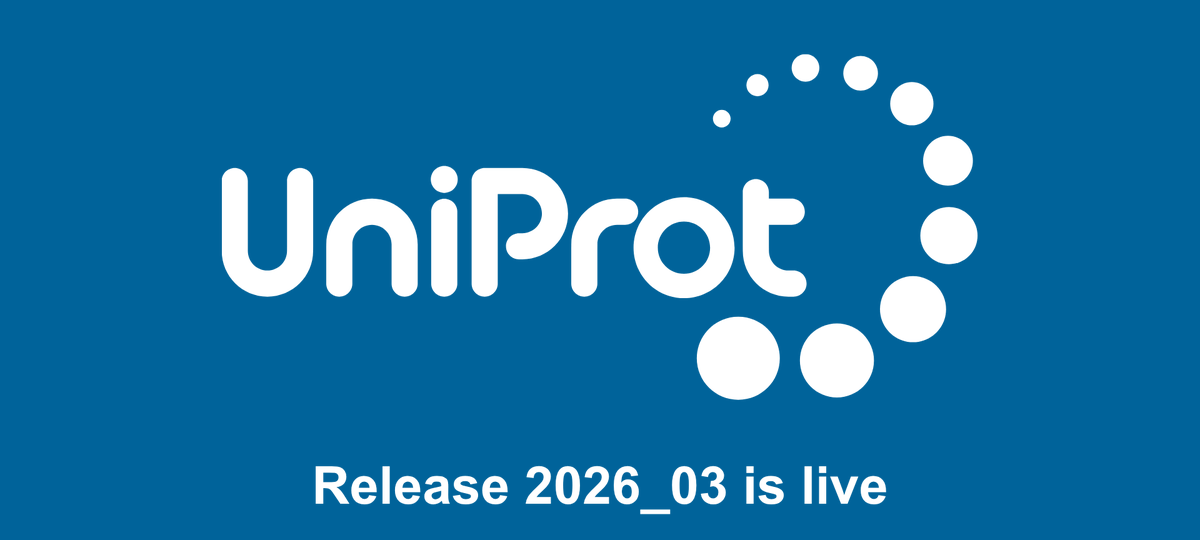 uniprot's tweet photo. UniProt release 2026_03 is now live

This new UniProt data release brings you updates on UniProtKB entries and cross-references, including MDposit and MDRepo.

Read the full release notes: https://t.co/HkfDrpOzom https://t.co/yk32B86o3G