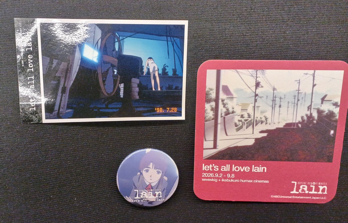 kanegon_373's tweet photo. 池袋HUMAXシネマズ

『serial experiments lain』
全13話の特別上映

観客は外国人が多数
若い人もちらほら

28年経ってもファンを惹き付ける
lainと言う作品

こんな作品
なかなか
他には無いですね🎵
(^_^)/

2会場巡回ノベルティ
コラボドリンク
来場者特典

ゲット

#serialexperimentslain
#lain https://t.co/3Z3ixWjImr