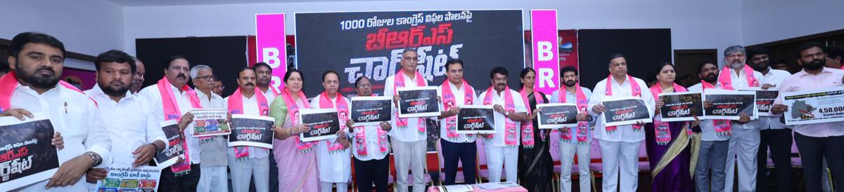 KonathamDileep's tweet photo. Incompetence Pro Max, Corruption Ultra Max - @KTRBRS blasts Revanth Reddy Government

➡️Promises, Failures and Chaos - KTR on 1,000 Days of Congress Rule

➡️KTR Releases Chargesheet on Telangana Congress Government’s 1,000-Day misrule

➡️KTR Flags Governance Failures as Congress Completes 1,000 Days in Telangana

Hyderabad- BRS Working President K.T. Rama Rao on Wednesday released a chargesheet on the Congress government’s 1,000 days in office, alleging that the government had failed to deliver on several key electoral promises and had fallen short on governance across major sectors.

Releasing the chargesheet at Telangana Bhavan, KTR said the BRS had documented the major failures of the Congress government and would take these issues to the people. He alleged that the government’s performance over the past 1,000 days had resulted in growing difficulties for farmers, students, unemployed youth, women, employees and other sections.

On agriculture, KTR alleged that farmers had been let down on several fronts, including Rythu Bharosa, crop procurement, fertiliser availability, farmer insurance and loan-related support. He said delays in welfare payments and procurement had added to the problems faced by farmers and alleged that agrarian distress had increased under the Congress government.

KTR said the education sector was also facing serious problems, particularly due to mounting fee reimbursement dues. He questioned the government’s approach towards government schools and universities and alleged that students were being forced to bear the impact of administrative failures. He also criticised the government’s handling of student protests.

On employment, KTR questioned the implementation of the Congress job calendar and sought clarity on the promise of filling two lakh government vacancies. He said unemployed youth who had supported the Congress during the elections were now seeking answers on recruitment and employment opportunities. He said the BRS would raise these issues during the forthcoming Assembly session.

KTR alleged that women had also been disappointed by the government’s failure to implement several assurances, including monthly financial assistance. He raised concerns over pending payments under welfare schemes and demanded that the government clear the dues without further delay.

He accused the Congress government of failing to meet its commitments towards BCs, SCs, STs and minorities. KTR alleged that promised financial support, reservations and welfare measures had either not been implemented or had fallen short of the assurances made during the elections.

On government employees and workers, KTR alleged that PRC and DA-related benefits remained pending. He also criticised the government’s handling of Anganwadi and ASHA workers, RTC employees, Singareni workers and other sections seeking better working conditions and financial support.

KTR also raised concerns over Hyderabad’s civic administration. He alleged deterioration in sanitation, infrastructure and public services and criticised the government’s handling of HYDRAA-related actions and property disputes. He also questioned decisions concerning major infrastructure and public transport projects in Hyderabad.

On the economy, KTR alleged that Telangana’s financial position had weakened during the Congress government’s tenure. He questioned the utilisation of what he described as ₹4.5 lakh crore in borrowings and demanded greater transparency on how the borrowed funds had been spent.

KTR further alleged corruption and irregularities in contracts, land transactions and government projects. He said the chargesheet contains details of around 30 alleged scams and controversies and demanded that the government address the allegations transparently.

KTR said the BRS would continue to hold the Congress government accountable through the Assembly and public campaigns. He said the party’s programmes marking 1,000 days of Congress rule were only the beginning and that the BRS would intensify its efforts to raise issues concerning different sections of Telangana.