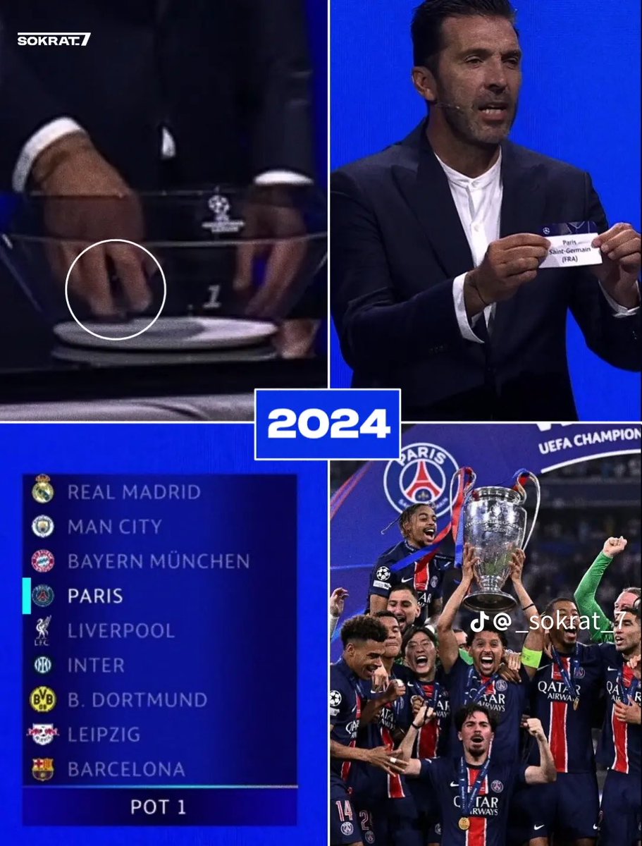A_alj76's tweet photo. We drew attention to an interesting fact: in the draw for the group stage of the Champions League, the team that remains last in the first basket traditionally becomes the winner of the tournament. 🙏❤🤍🏆 @SOKRAT_7 on TikTok #bayern #ucl #uefa https://t.co/S7OKolc9Ds