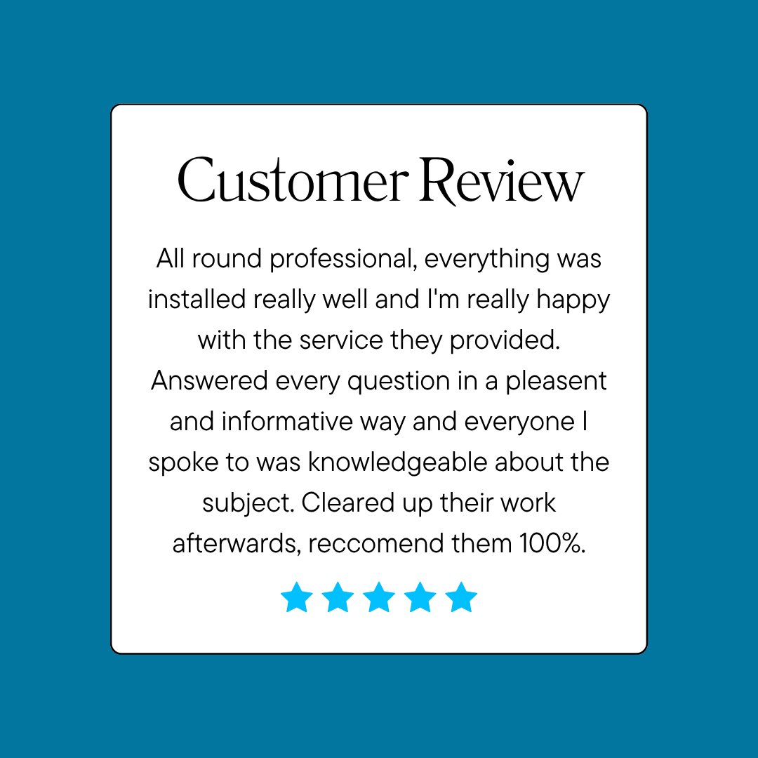 BlueApeLtd's tweet photo. Another great customer review for the Blue Ape team.

Professional, knowledgeable, tidy and helpful from start to finish.

Looking at solar, battery storage or a heat pump? Get in touch.

0151 452 4085

#RenewableEnergy #SolarPV #BatteryStorage https://t.co/WzBBwhfcdl