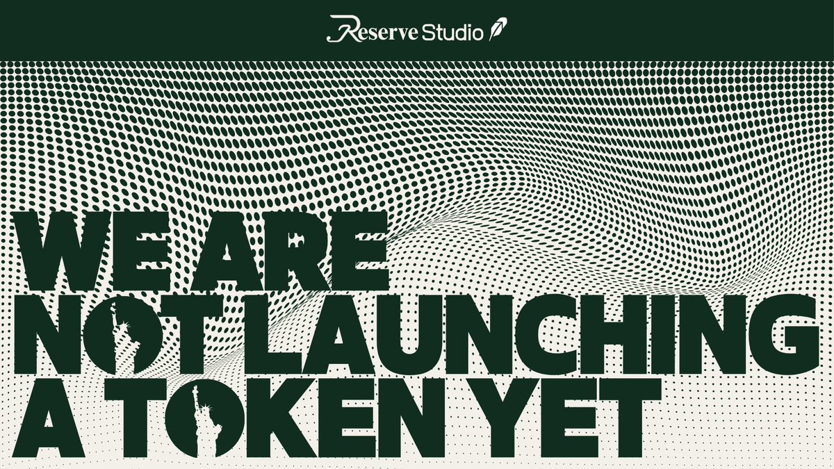 reservestudio's tweet photo. A quick clarification.

There is currently no official or any other Reserve Studio token.

We’re still refining the infrastructure from PONS v2 asset launches to ETH / tokenized-stock pairing and our $RUSD stable-value layer.

If you see anyone claiming to be an official Reserve Studio token, presale, contract, or launch before we announce it here:

it isn't us.

We’ll announce it when it’s actually ready.
Until then, keep building with us.