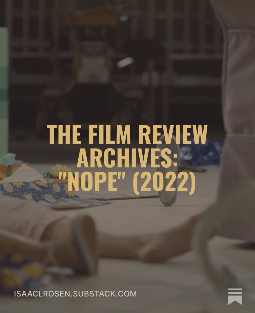 isaaclrosen97's tweet photo. Today I'm busy thinking about what's still the best film of 2022: Jordan Peele's "Nope," a woefully overlook and undersung masterpiece. Its audacity — and relevance and resonance — grows with every passing year. Check out my review below!

https://t.co/R495qrji2a https://t.co/1c5f0eCjFJ