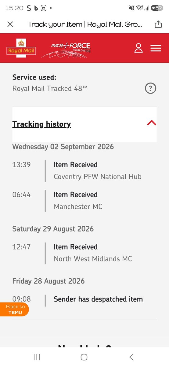 KarlaJade2009's tweet photo. @RoyalMail why is my parcel tracking saying it's come from North West Midlands MC to Manchester MC to then go back down to Coventry PFW National Hub? I live in Bury, Greater Manchester! https://t.co/75D64mORti