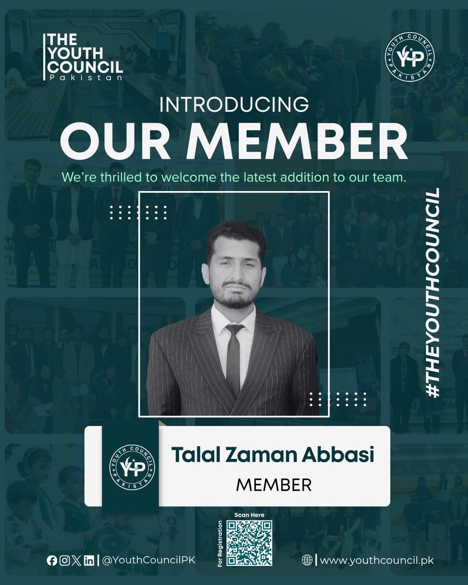 YouthCouncilPK's tweet photo. A new chapter of leadership and impact begins.
The Youth Council Pakistan proudly welcomes its newest members.
Apply: https://t.co/6omhmoH8vD
#TheYouthCouncil #YouthCouncilPK #NewMembers #Leadership
#YCP https://t.co/KAZ6N4LETF