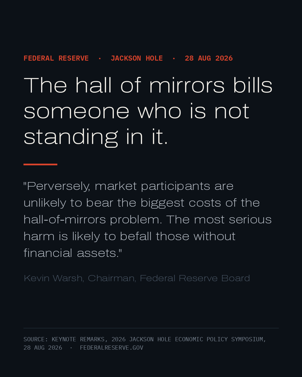 TheFullRead's tweet photo. Warsh ended forward guidance because it inhibits the Fed's freedom to act. Markets heard a signal.

Fed reads the tape, tape reads the Fed, policy goes blind. The affect, falls on people with no assets.

The repricing is the market's. The error wouldn't be. https://t.co/XQ0sXIJoxm