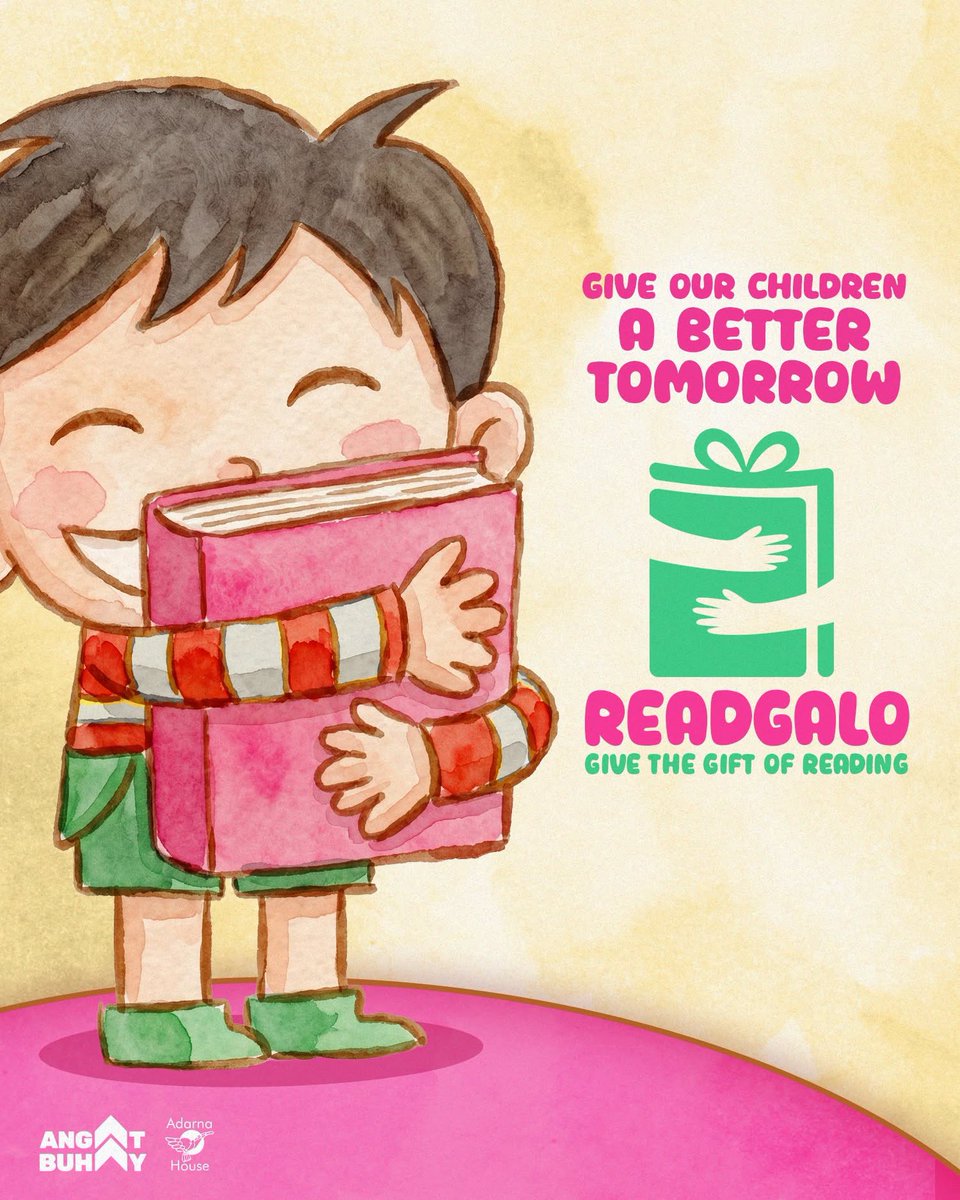 angatbuhay_ph's tweet photo. GIVE THE GIFT OF READING 📚🩷

Angat Buhay is partnering with Adarna House for Readgalo: The Gift of Reading, a book donation drive that turns every purchase into a meaningful gift for a Filipino child. https://t.co/vFFpP7PMAw