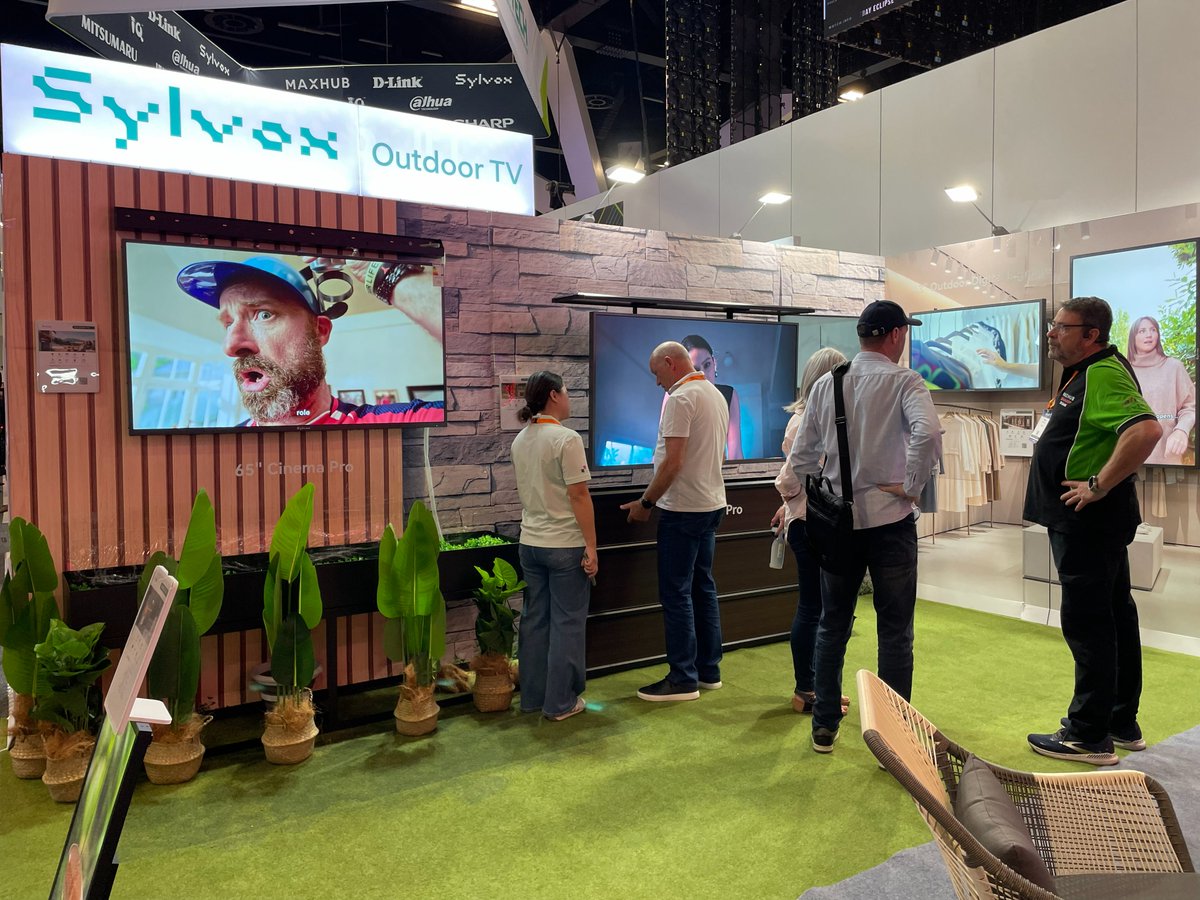 Sylvox1's tweet photo. Day 1 at Integrate Expo is in full swing. 🙌

Great conversations, new connections, and a closer look at #Sylvox weatherproof Outdoor TV. 📺

It���s great to be here in Sydney and talk with AV professionals about bringing entertainment outdoors.

#outdoortv #INT26 #AV #AVIndustry https://t.co/JtyO6HPXpF