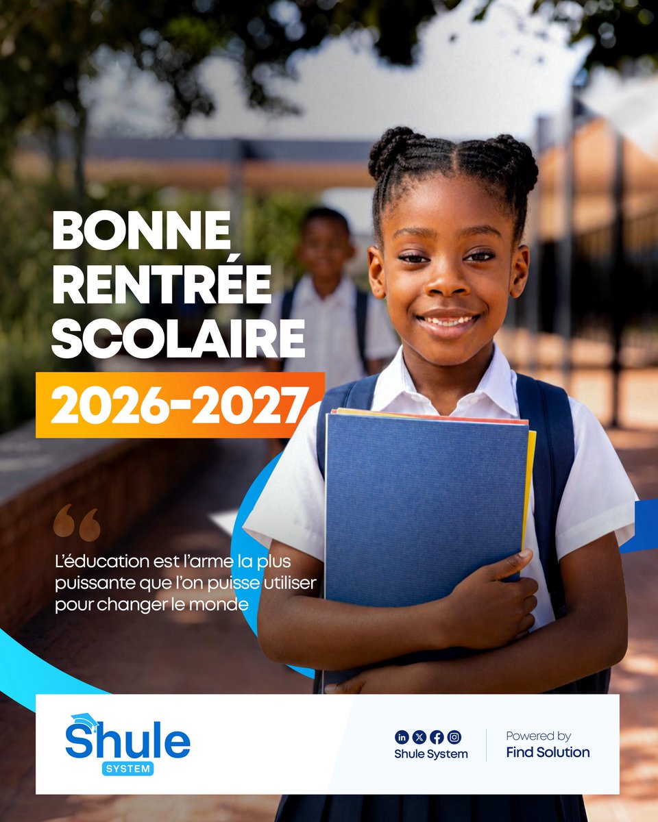 ShuleSystem's tweet photo. Une nouvelle rentrée, de nouveaux défis !

Après quelques mois de silence, nous sommes de retour avec une ambition intacte : contribuer à élever les standards de nos écoles, aux côtés de ceux qui les font vivre😉.

Agréable rentrée à tous ! 

#ShuleSystem #RentréeScolaire2026 https://t.co/c8k3IQtRo0