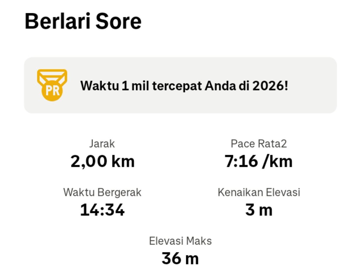 Ojii08's tweet photo. Udah lama ga lari sore, pace turun njr https://t.co/QJ3CYrSBL8