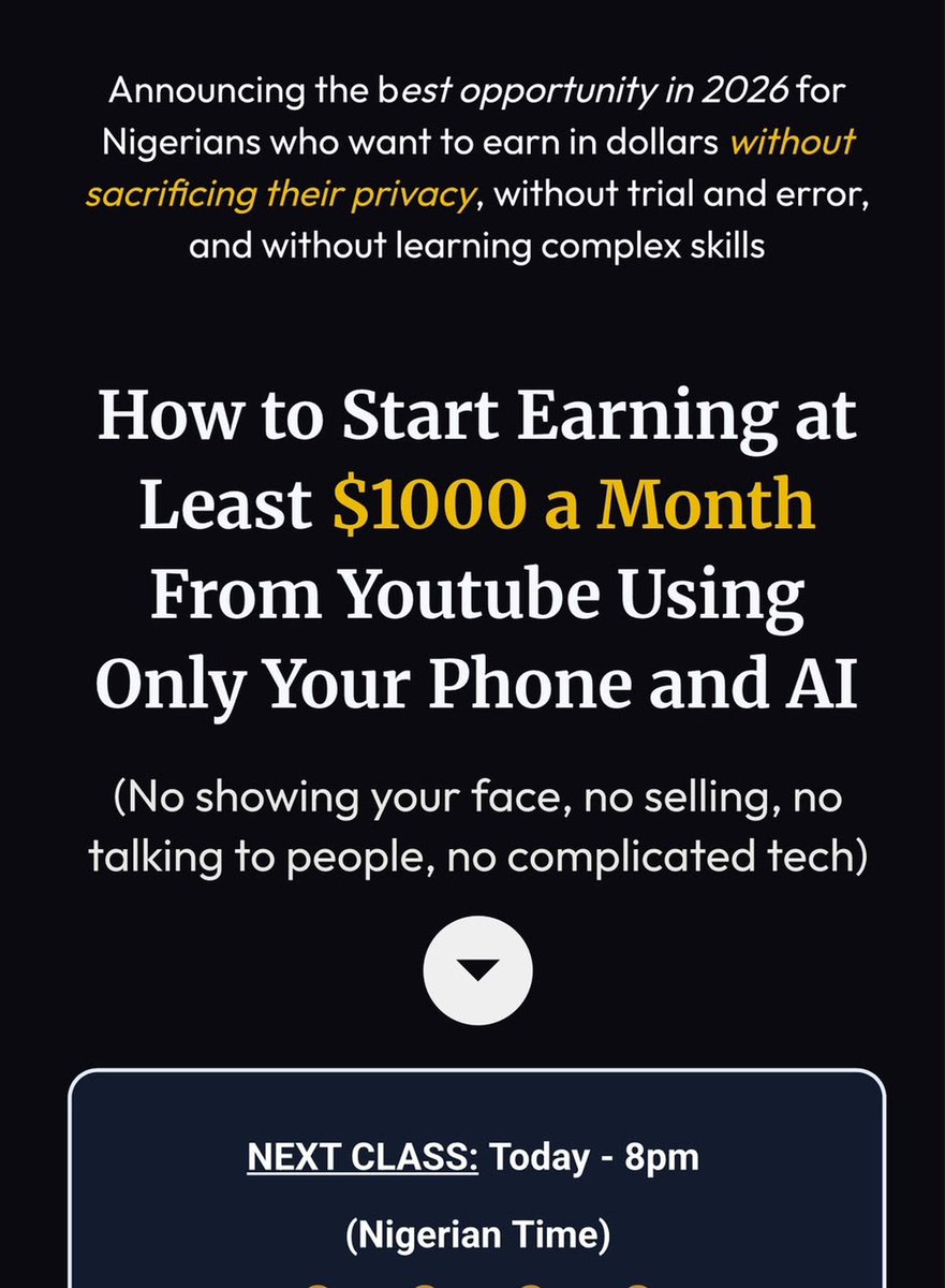 Ruby0361's tweet photo. There are actually many ways to make legit money online.

One of them is YouTube Monetization.

People are making dollars from YouTube without showing their face or selling anything.

Just your phone & these 3 AI tools.

This guy made $1,157 in his first month using this method and has now built a mansion from it.

He’s teaching my followers how to make money with Faceless YouTube today.

The class is by 8pm today. Don't miss it.