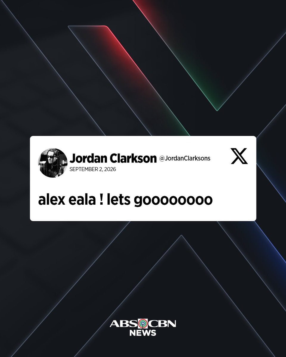 ABSCBNNews's tweet photo. FROM ONE PINOY PRIDE TO ANOTHER

Filipino-American NBA player Jordan Clarkson posts something for Alex Eala after she gets her first-round victory at the US Open. https://t.co/Uyxwis68fK
