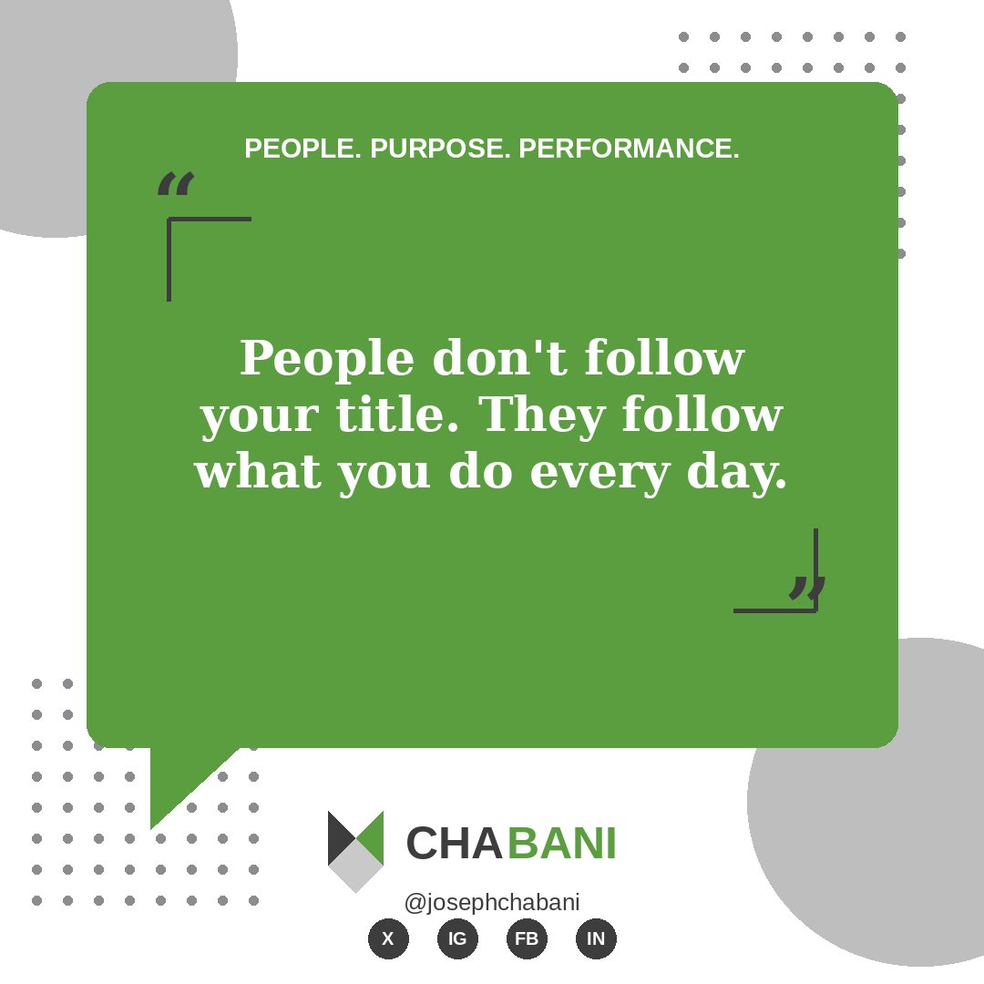 josephchabani's tweet photo. Titles don't get you followed. What you do when no one's watching does.
Leadership isn't a position, it's a pattern.
People. Purpose. Performance.
#LeadershipReset #PeopleFirst #LeadWithPurpose https://t.co/bC2FkTEpit