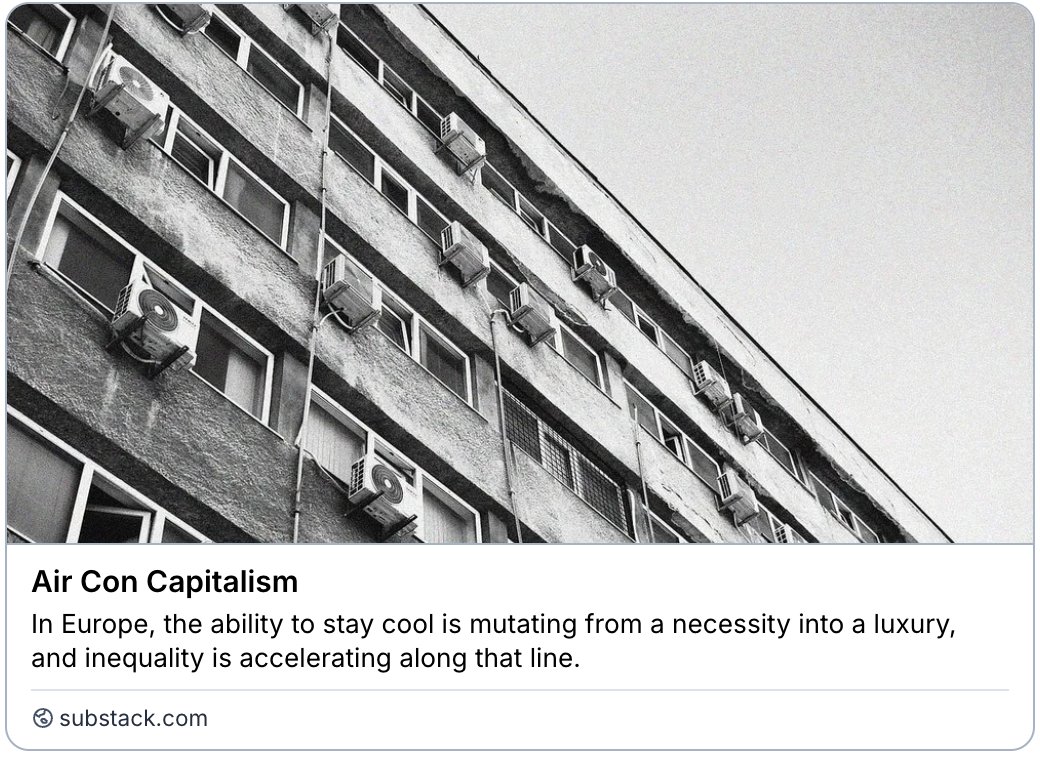 graceblakeley's tweet photo. "Thermocracy" is a system in which a group's authority is directly proportional to the heat thier lifestyle emits.

Those who contribute most to global heating are the most shielded from its effects.
https://t.co/sC8CXsUHG7 https://t.co/ecgBB17pDI