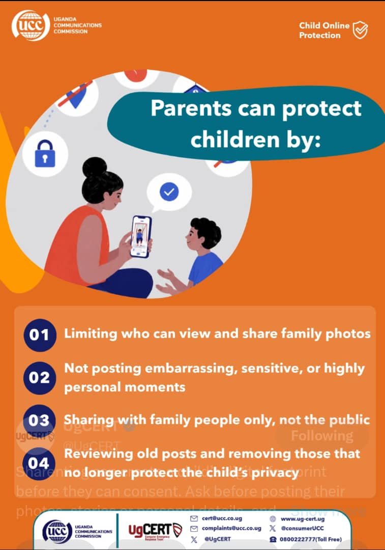 HenryMugam76980's tweet photo. Your child’s safety online starts with you. Parents, before you post that photo or video ask. Does it protect my child’s privacy and dignity ?Here’s how you can protect them online #GoldenPost @UgCERT @GCICUganda @UCC_ED @MKarekye @waiswasallam
#ChildSafety @UCC_Official https://t.co/s0VovK6EqI