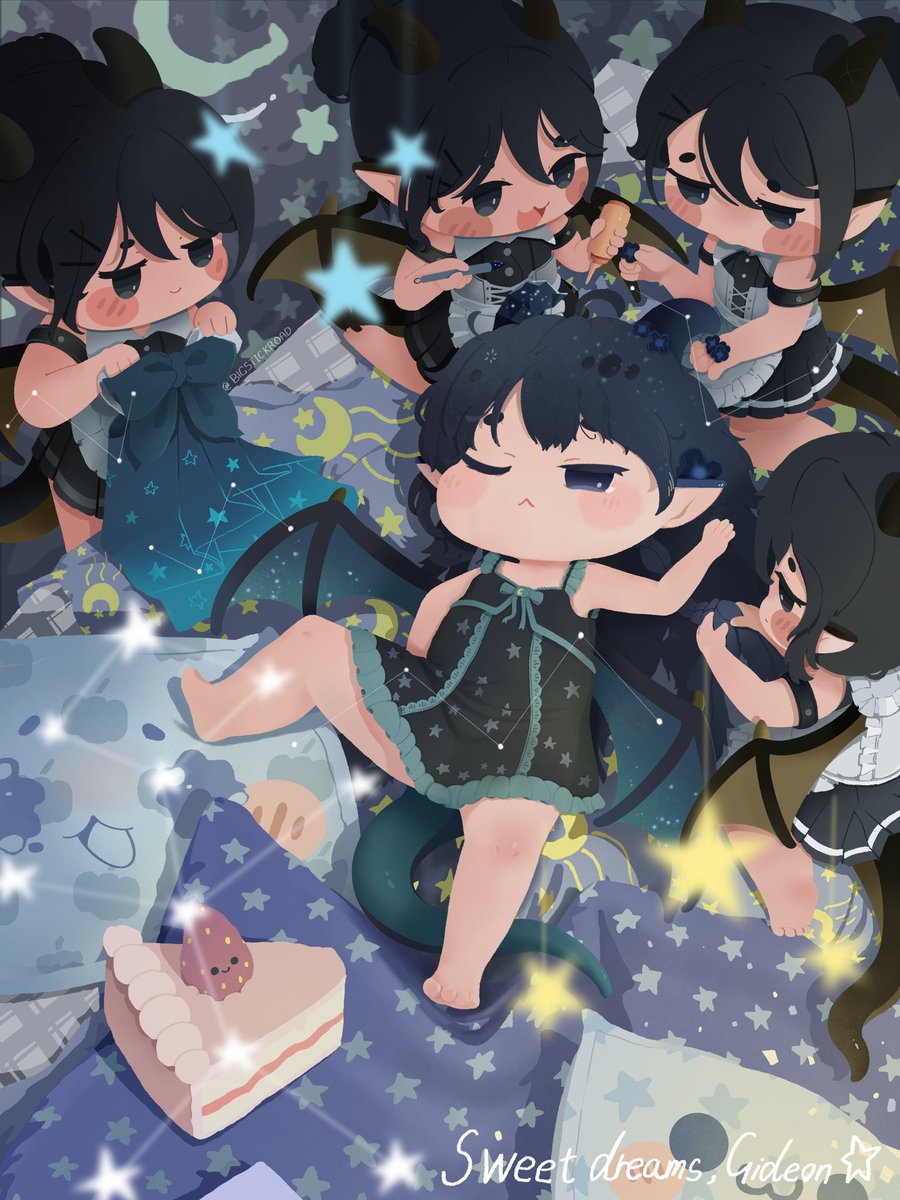 BigStickRoad's tweet photo. 06-Sweet dreams 
It’s in the darkest nights that the brightest stars shine~
Haven’t posted in months, my drawing hand’s gone rusty
ヽ(≧Д≦)ノ
But the little black dragon’s new outfit drops tomorrow

To be continued

#トリッカル  #トリッカル  #Trickcal  #트릭컬
#もちほっぺ大探検 https://t.co/rPhv45kTDZ