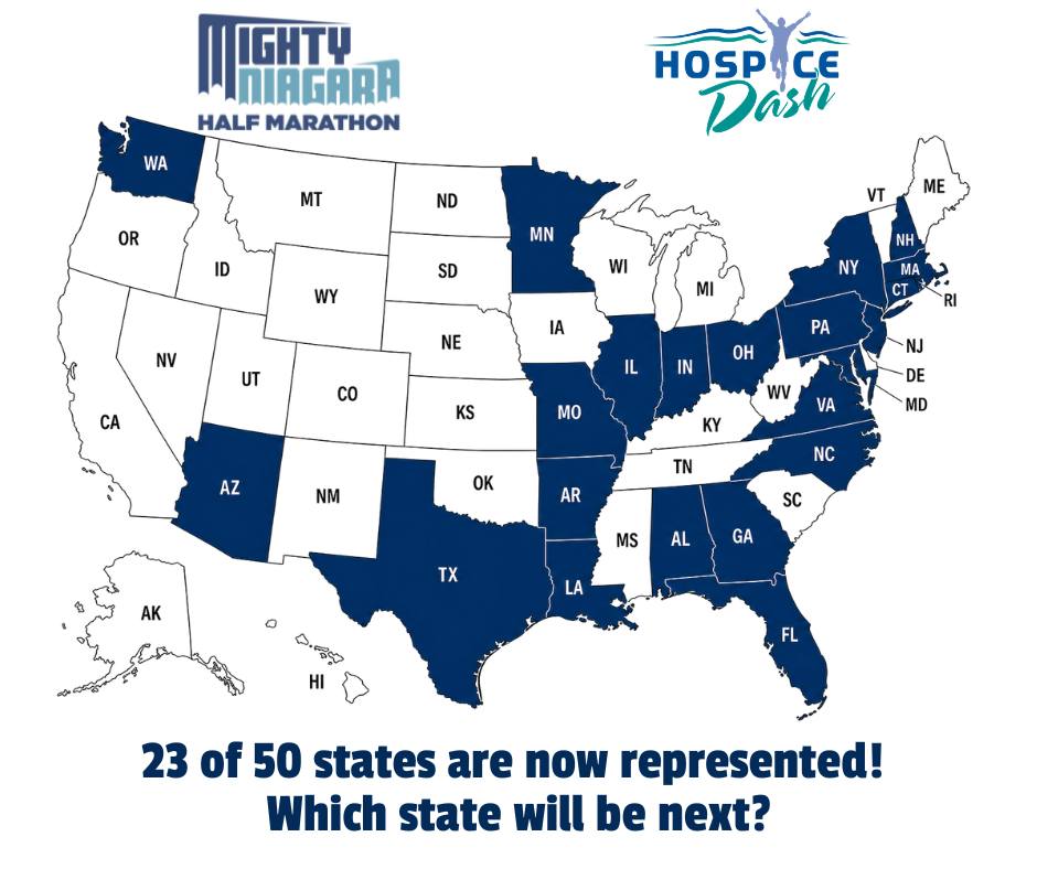 VincentForq0va's tweet photo. We corrected our last post: 23 states are now represented! The Mighty Niagara Half Marathon and Hospice Dash 5K keeps growing. Florida leads with 16 participants, while our Canadian friends have 33 registrations. Saturday, October 3, 2026. Help https://t.co/pXT7K7fog9