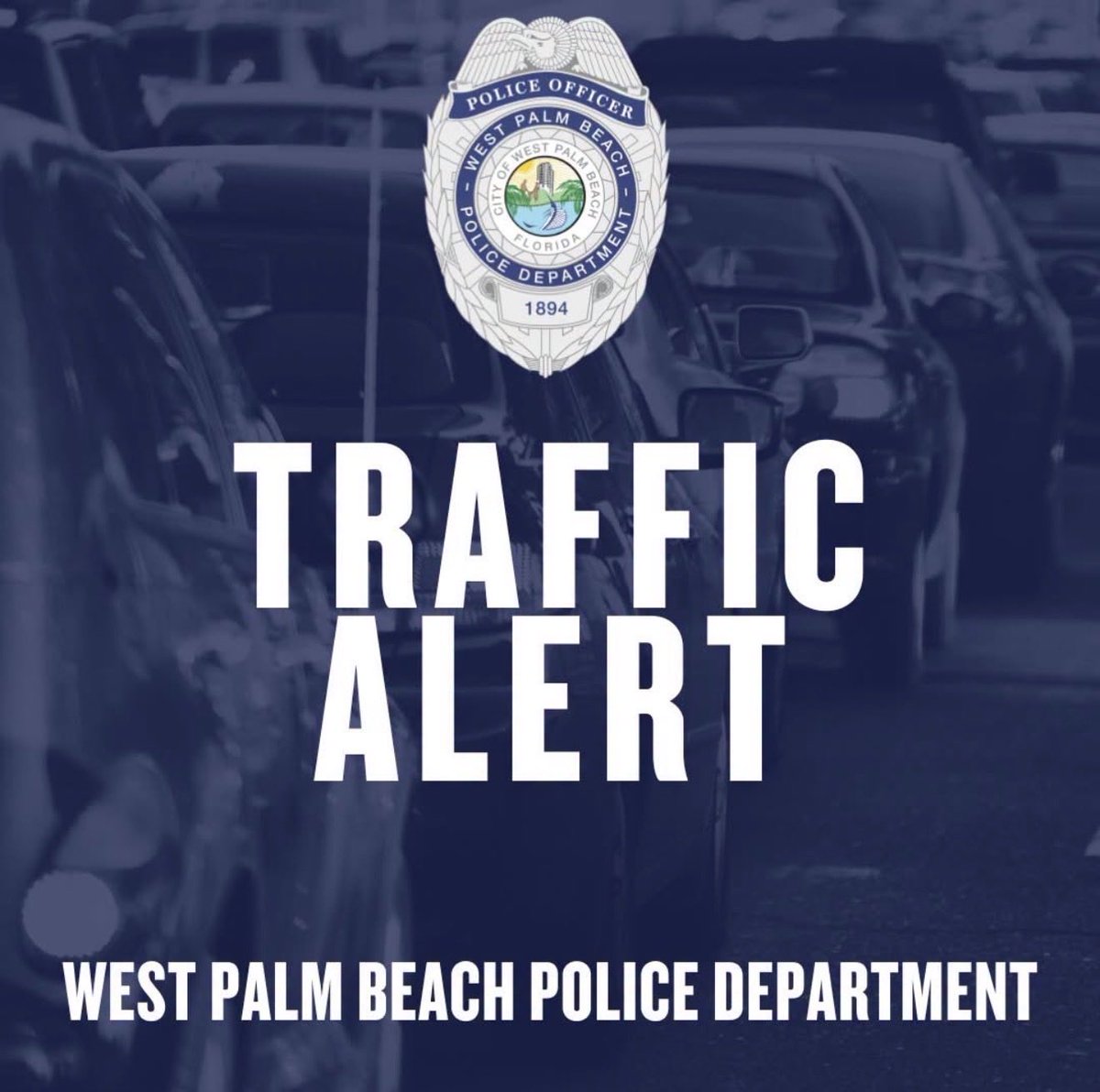 WestPalmPD's tweet photo. *** TRAFFIC ALERT ***

Avoid the area of Palm Beach Lakes Blvd and Windsor Ave. Officers are on scene conducting a crash investigation. 

Nearby alternate routes include 7th St/N Tamarind Ave or 15th st/N Tamarind Ave. https://t.co/Fc8S57ZyhP