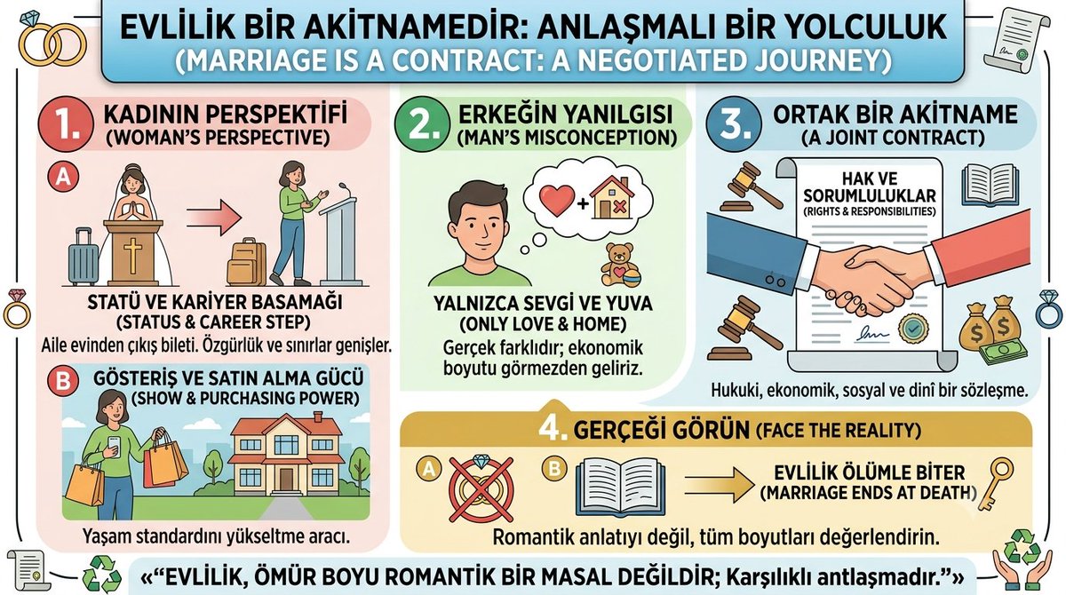Xbilinc's tweet photo. Evlilik çoğu kadın için bir kariyer basamağı ve bir statüdür Bu nedenle evlenirken tabii ki maddi beklentiler de bu zeminin önemli bir parçasıdır. Biz erkekler ise çoğu zaman kendimizi kandırarak "Yuvamız olsun, çocuğumuz olsun, bir ailemiz olsun" deriz. https://t.co/uYnPYngkoM