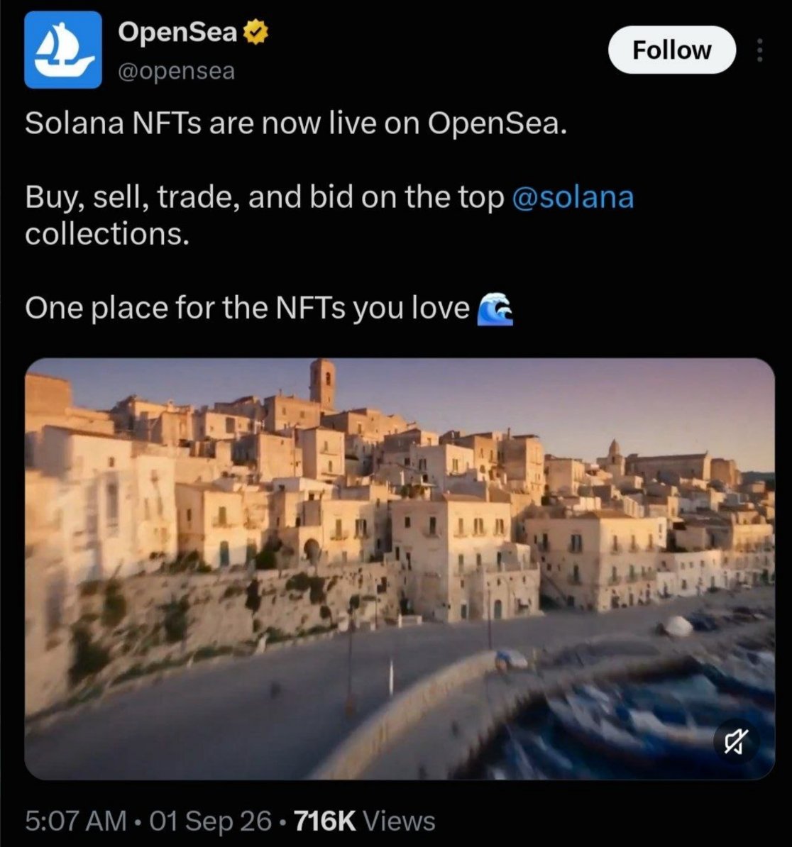 Chttayh's tweet photo. Solana NFTs are now live on OpenSea. https://t.co/CKADaPFVjq