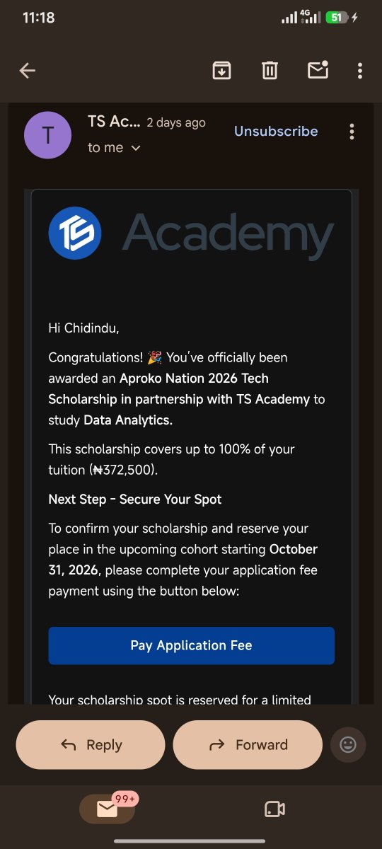 fortune0143's tweet photo. Good morning, sir @aproko_doctor

I want to sincerely use this opportunity to thank you for this wonderful opportunity. I applied through your link and I was fortunate to receive a scholarship from TS Academy to study Data Analysis. I’m truly grateful, sir. Thank you so much for making this opportunity available to us. 🙏🏽

Sir, I was asked to pay an acceptance fee of 26,500. I know you have already done a lot by bringing this opportunity to our doorstep, and I also had to take a bold step myself by getting a small Dell 3190 laptop with an Intel Pentium processor so I can make good use of the opportunity.

However, sir at the moment, I honestly don't have the money for the acceptance fee. Please, sir I humbly want to ask if there is any way you could assist me with the 26,500, just this once.

I promise you, I will not joke with this opportunity or take it for granted. I am really determined to learn Data Analysis, build my skills, and make something meaningful out of this opportunity.

I completely understand if it may not be possible, but I just felt I should humbly ask. Thank you so much, sir, for your kindness and for everything you are doing for people like us. 🙏🏽