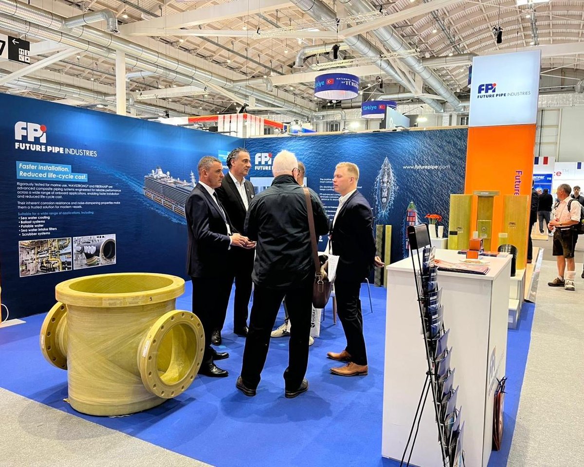 futurepipe's tweet photo. A successful Day 1 at #SMMHamburg2026.
Discover how Future Pipe Industries is showcasing its advanced composite pipe solutions for the marine sector.
Read more: https://t.co/eAeotY058r

#FPI #SMMHamburg2026 #Marine #Maritime #Shipbuilding #CompositePipes https://t.co/6KhPtwFa7A