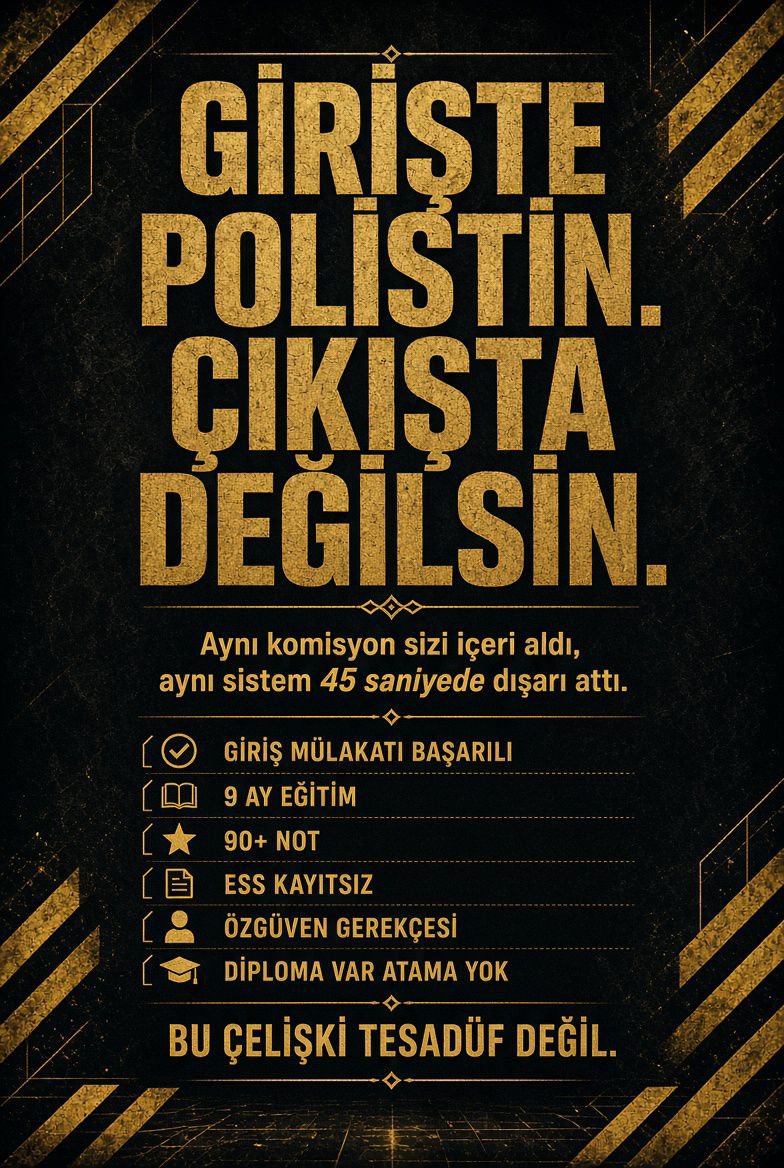 EssMagdurlari's tweet photo. #EğitimSonuSınavıMağdurları
Bizler Eğitim Sonu Sınavı (ESS) olarak bilinen sınav sisteminin mağdurlarıyız. Bizler ne umutlarla o Polis Okullarının kapısından girdik ailelerimiz sevinç gözyaşlarıyla uğurladı bizleri, tekrardan aynı kapıdan  buruk bir şekilde karşıladılar bizleri.
Mezuniyetimize gelmeyi hayal eden giyecekleri kıyafetlerine kadar ayarlayan ailelerimizinde içini buruk gözlerini yaşlı bıraktılar. Memur olup ailemize destek olacağız derken tekrardan onlara bağımlı bir halde borç içinde geri döndük. Kpss puanlarımızı geçerliliğini yitirdi bu süreçte, iş bulamadık yada çok alakasız işlerde çalışmak durumunda kaldık. Hem maddi hem manevi yıkımlar yaşamamıza sebep oldu bu süreç.
Mağduriyetimizi bağıra bağıra dile getirsekte herkes kulağını tıkamış bir şekilde baktı bizlere, insan hakkı olanı almak için neden mücadele etmek zorunda bırakılır.
Hakkımız olanı alana kadar mücadelemizden vazgeçmeyeceğiz.

@RTErdogan @dbdevletbahceli @hasandogan @TC_icisleri @abakingurlek @mustafaciftcitr @LeventUysalNEV @VeyselTipioglu @omerkarakas09 @YS_Turkoglu @Turhan_Comez @MuratBakan_35 @TurkPolisiTC @paedutr @avidrissahin @cuneytyuksel_ @bbismailerdem @ayyuceturkestas @birolaydinSP @kemalcelik007 @yusufahlatci @turan3400 @ahaber @tivi6medya @nowhaber @Haber @Haberturk @polismevzuat @Polissendikasi @EmniyetSen1 @ErcanSeki 
#sondakika
#GündemimizKademe