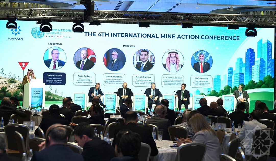 AzMissionNATO's tweet photo. Baku hosts 4th International Mine Action Conference
The 4th International Mine Action Conference on the theme “Humanitarian Demining for Urban Recovery: Setting Standards of Excellence for Safe Settlements”, co-organized by the Mine Action Agency of the Republic of Azerbaijan (ANAMA) and the United Nations Office in Azerbaijan, commenced in Baku on September 2.
The event will feature panel discussions on “Mine Action at the Foundation of Urban Reconstruction”, “International Cooperation and Donor Mechanisms to Support Safe Mine Action in Azerbaijan”, and “Humanitarian Demining for Resilient Communities”.
The conference is also expected to feature the signing of a Memorandum of Understanding between ANAMA and the ASEAN Regional Mine Action Center.
The conference will conclude on September 3.
https://t.co/BhTSJ5XAsD
