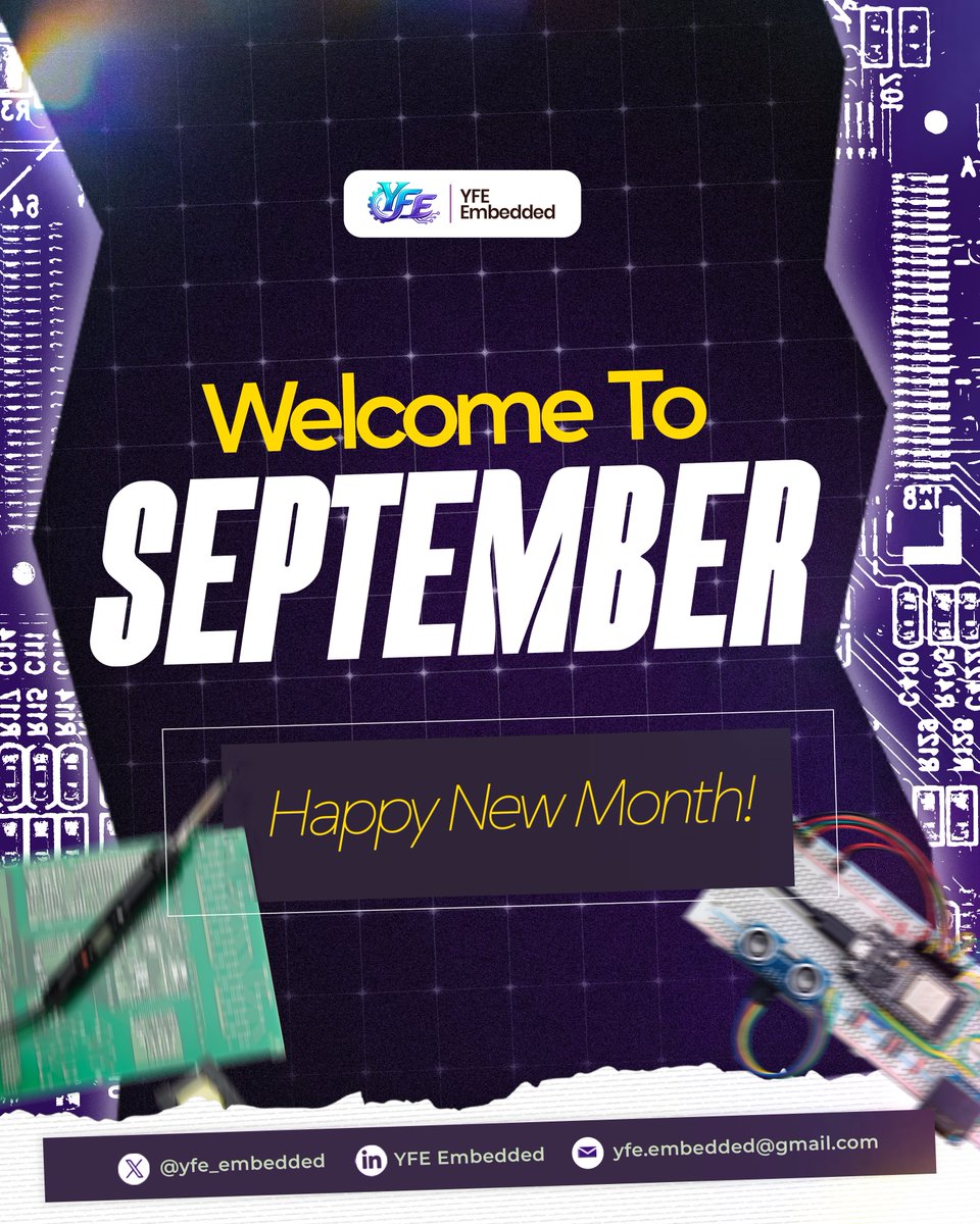 Godspower7G's tweet photo. New month. New opportunities.

Time to lock in.

Not halfway. Not "when I feel ready."

NOW!

We're walking into September with intention, and with God leading every step.

Happy New Month from all of us at YFE Embedded! 🎉🩵💜 https://t.co/WZXoUyvb4q
