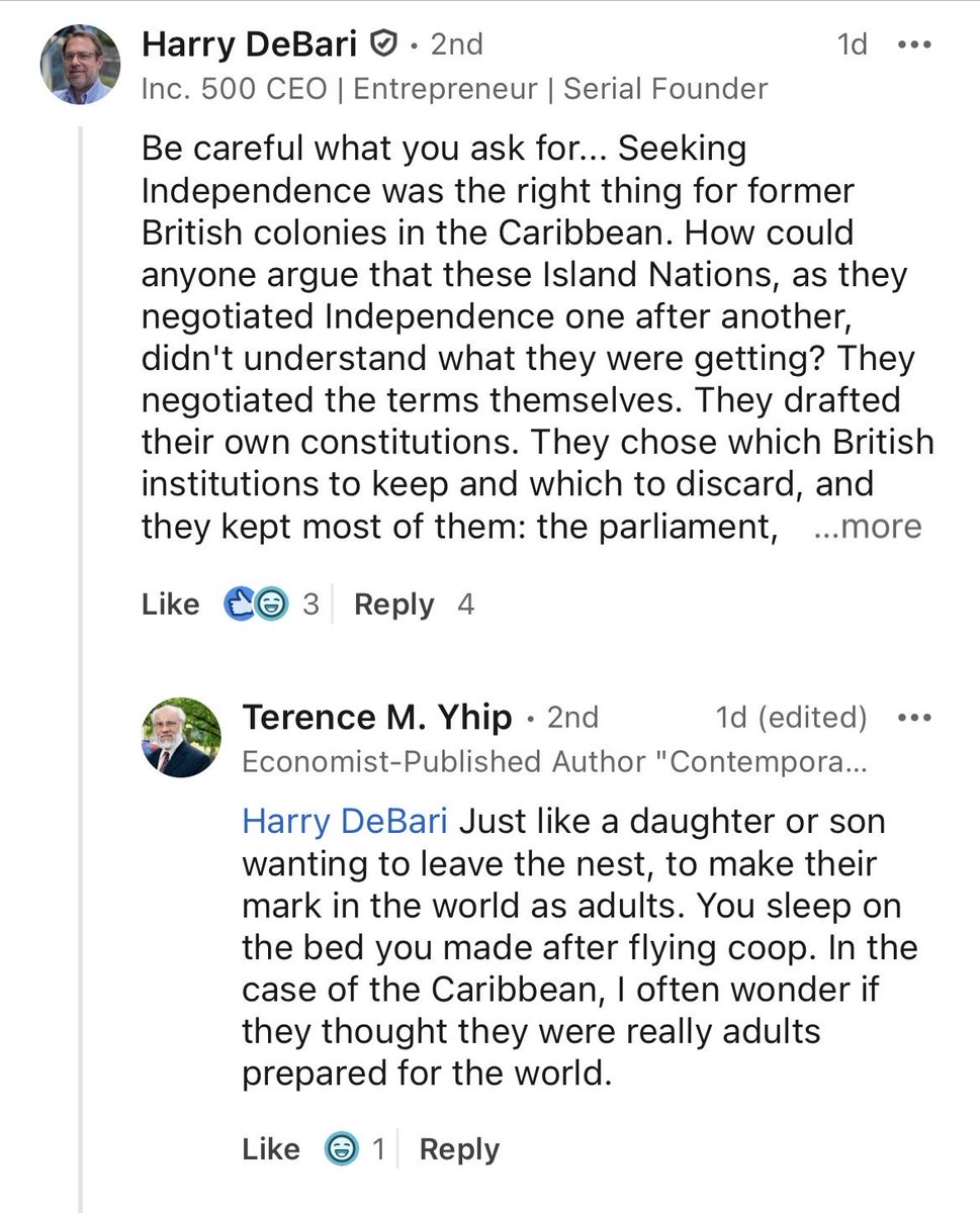 MauriceVET's tweet photo. I mean…… this is legitimately how they think of us… yet people desperately seek proximity. Might I also add, with people like this in economics, no wonder the Region continues to face challenges. https://t.co/d2fTKyGnQQ