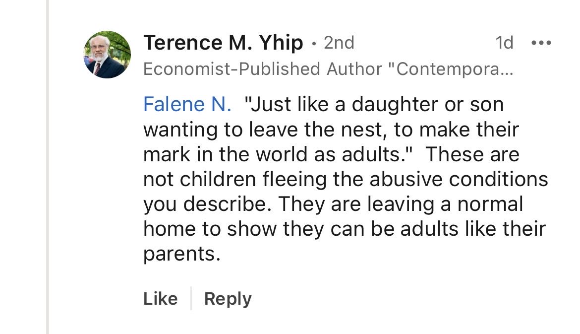 MauriceVET's tweet photo. I mean…… this is legitimately how they think of us… yet people desperately seek proximity. Might I also add, with people like this in economics, no wonder the Region continues to face challenges. https://t.co/d2fTKyGnQQ